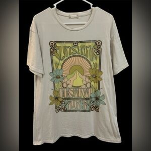 Retro Graphic T-Shirt with Floral Design